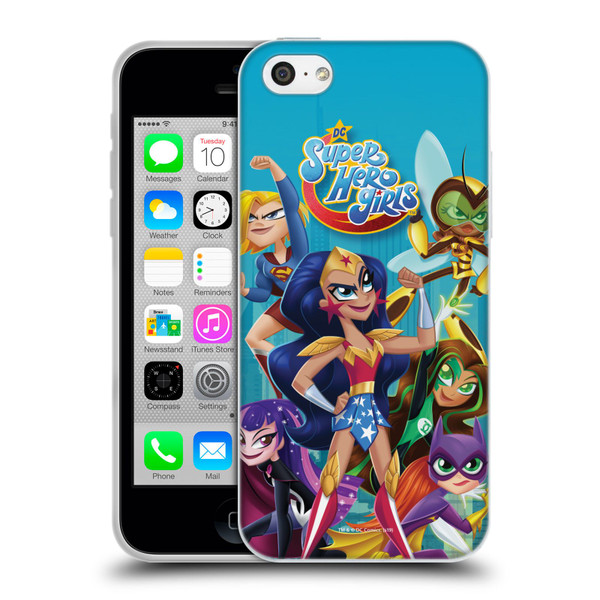 DC Super Hero Girls Rendered Characters Group Soft Gel Case for Apple iPhone 5c