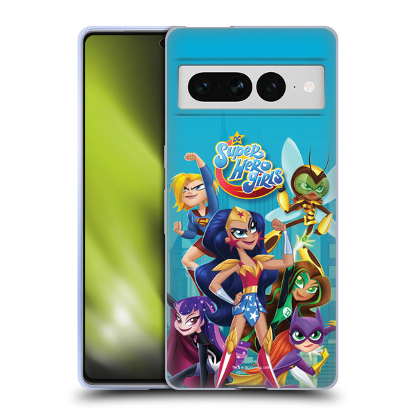 DC Super Hero Girls Rendered Characters Group Soft Gel Case for Google Pixel 7 Pro