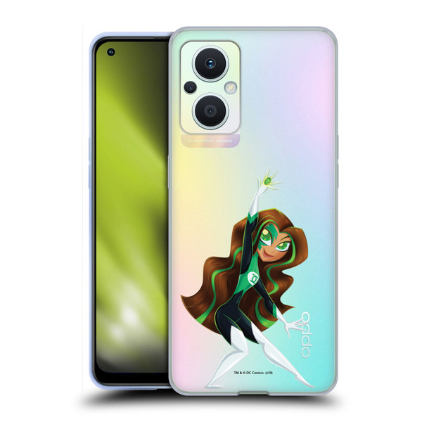 DC Super Hero Girls Rendered Characters Green Lantern Soft Gel Case for OPPO Reno8 Lite