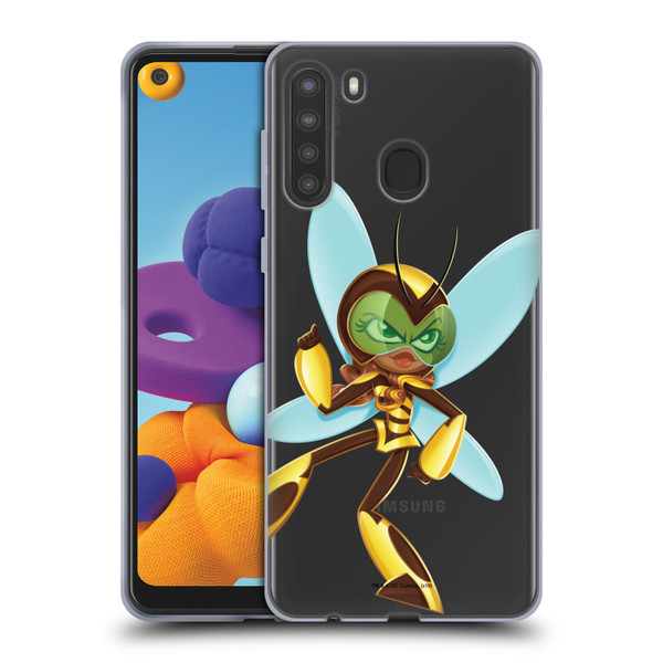 DC Super Hero Girls Rendered Characters Bumblebee Soft Gel Case for Samsung Galaxy A21 (2020)