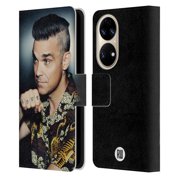Robbie Williams Calendar Love Tattoo Leather Book Wallet Case Cover For Huawei P50