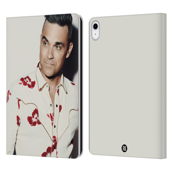 Robbie Williams Calendar Floral Shirt Leather Book Wallet Case Cover For Apple iPad 10.9 (2022)