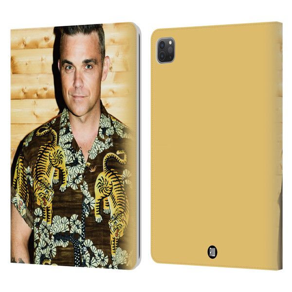 Robbie Williams Calendar Tiger Print Shirt Leather Book Wallet Case Cover For Apple iPad Pro 11 2020 / 2021 / 2022