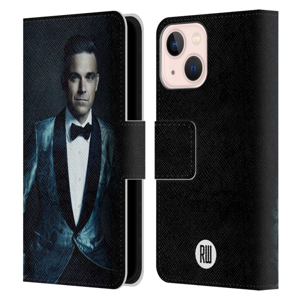 Robbie Williams Calendar Dark Background Leather Book Wallet Case Cover For Apple iPhone 13 Mini