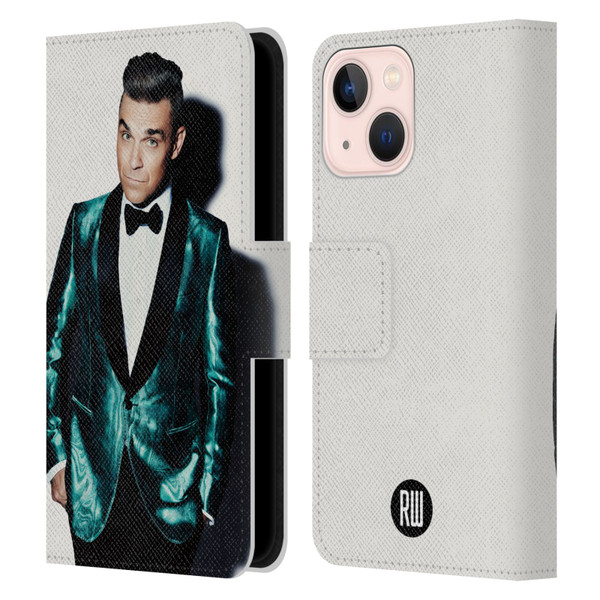 Robbie Williams Calendar White Background Leather Book Wallet Case Cover For Apple iPhone 13 Mini