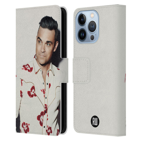 Robbie Williams Calendar Floral Shirt Leather Book Wallet Case Cover For Apple iPhone 13 Pro