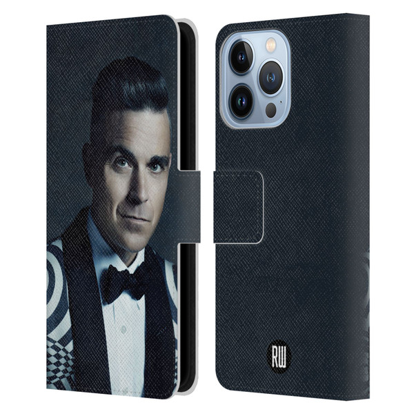 Robbie Williams Calendar Printed Tux Leather Book Wallet Case Cover For Apple iPhone 13 Pro
