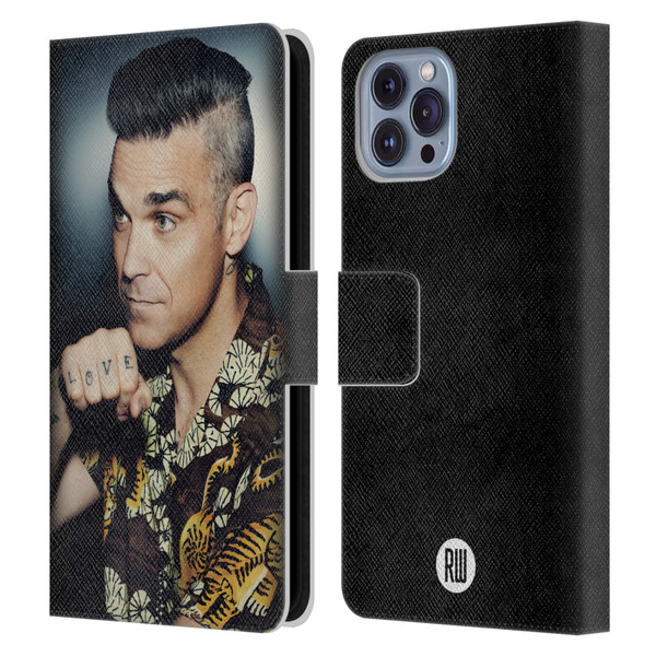 Robbie Williams Calendar Love Tattoo Leather Book Wallet Case Cover For Apple iPhone 14