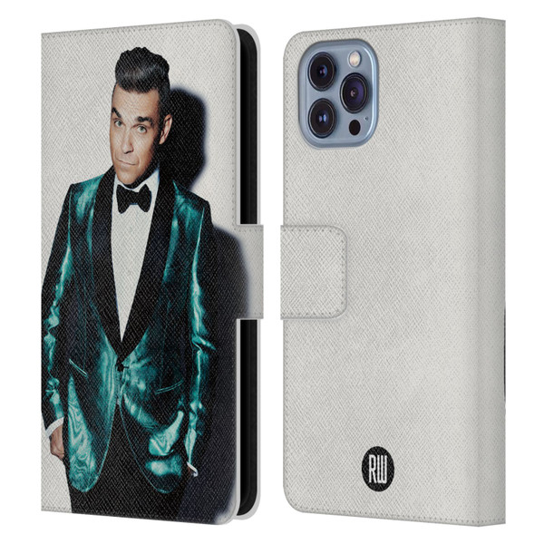 Robbie Williams Calendar White Background Leather Book Wallet Case Cover For Apple iPhone 14