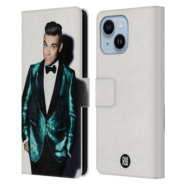 Robbie Williams Calendar White Background Leather Book Wallet Case Cover For Apple iPhone 14 Plus