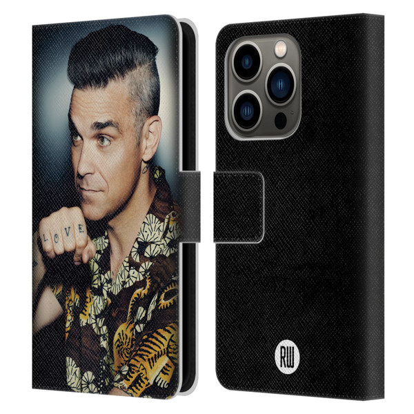 Robbie Williams Calendar Love Tattoo Leather Book Wallet Case Cover For Apple iPhone 14 Pro