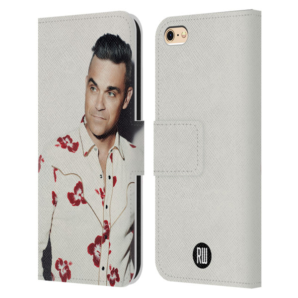 Robbie Williams Calendar Floral Shirt Leather Book Wallet Case Cover For Apple iPhone 6 / iPhone 6s