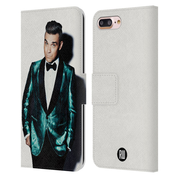 Robbie Williams Calendar White Background Leather Book Wallet Case Cover For Apple iPhone 7 Plus / iPhone 8 Plus