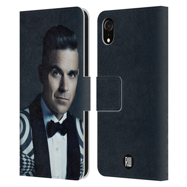 Robbie Williams Calendar Printed Tux Leather Book Wallet Case Cover For Apple iPhone XR