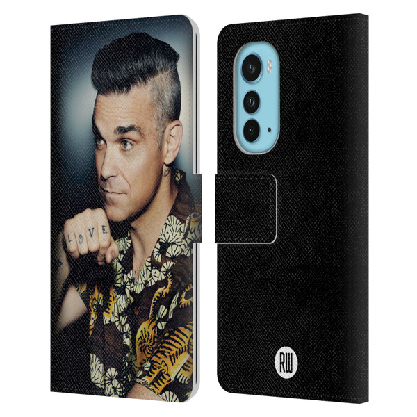 Robbie Williams Calendar Love Tattoo Leather Book Wallet Case Cover For Motorola Edge (2022)
