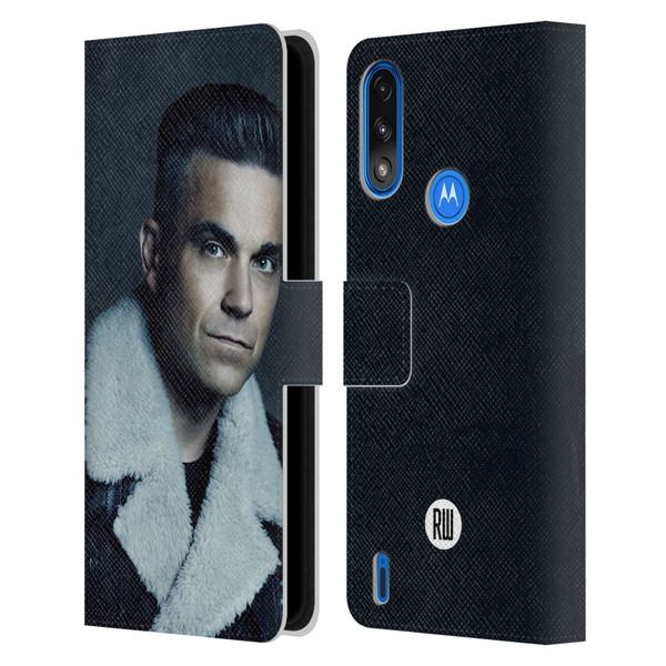 Robbie Williams Calendar Leather Jacket Leather Book Wallet Case Cover For Motorola Moto E7 Power / Moto E7i Power