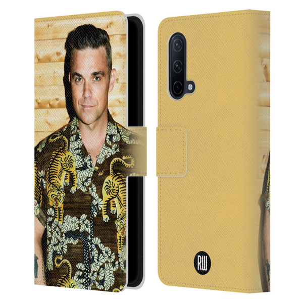 Robbie Williams Calendar Tiger Print Shirt Leather Book Wallet Case Cover For OnePlus Nord CE 5G