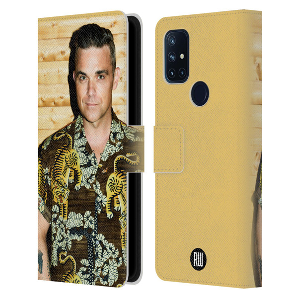 Robbie Williams Calendar Tiger Print Shirt Leather Book Wallet Case Cover For OnePlus Nord N10 5G