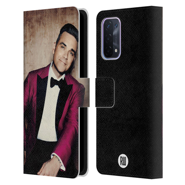 Robbie Williams Calendar Magenta Tux Leather Book Wallet Case Cover For OPPO A54 5G