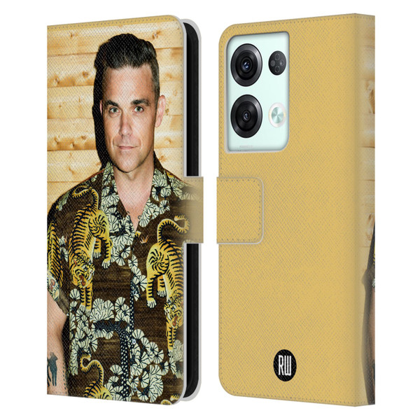 Robbie Williams Calendar Tiger Print Shirt Leather Book Wallet Case Cover For OPPO Reno8 Pro