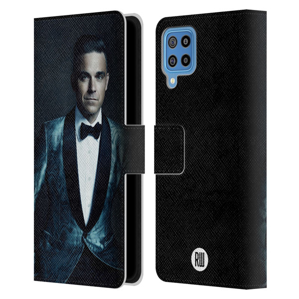 Robbie Williams Calendar Dark Background Leather Book Wallet Case Cover For Samsung Galaxy F22 (2021)