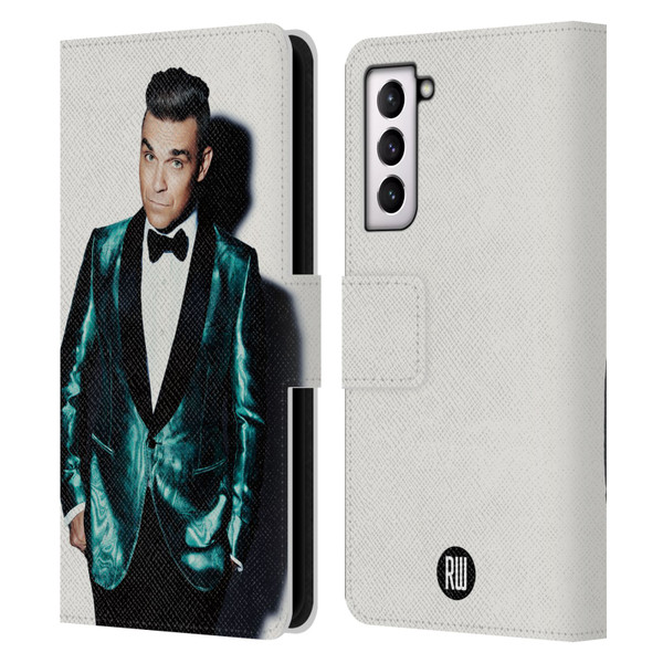 Robbie Williams Calendar White Background Leather Book Wallet Case Cover For Samsung Galaxy S21 5G