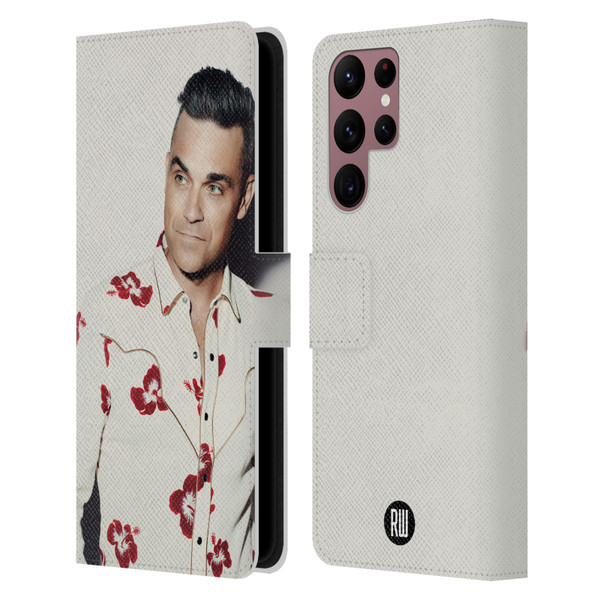 Robbie Williams Calendar Floral Shirt Leather Book Wallet Case Cover For Samsung Galaxy S22 Ultra 5G