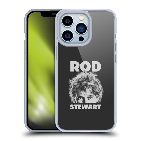 Rod Stewart Art Black And White Soft Gel Case for Apple iPhone 13 Pro