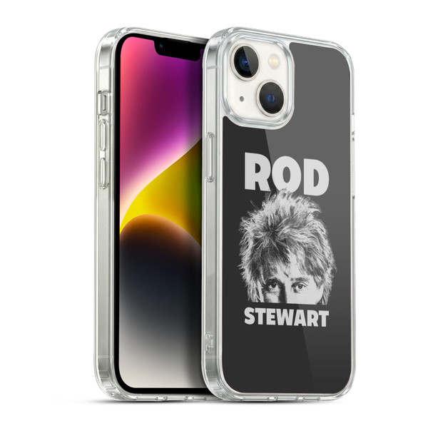 Rod Stewart Art Black And White Soft Gel Case for Apple iPhone 14