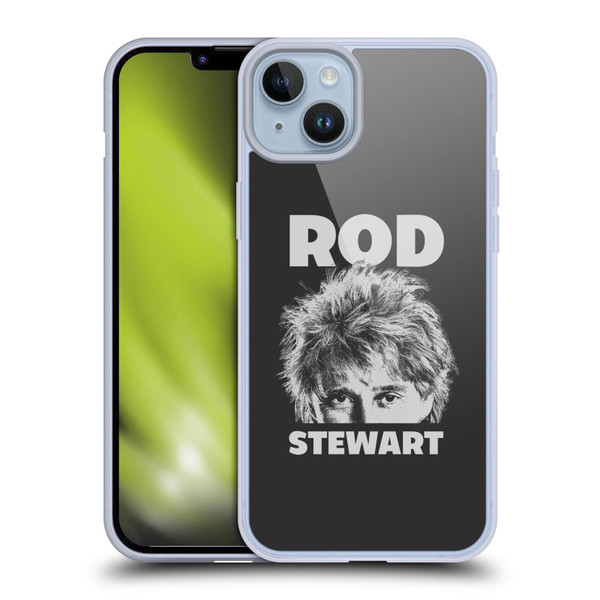 Rod Stewart Art Black And White Soft Gel Case for Apple iPhone 14 Plus