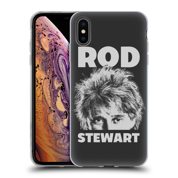 Rod Stewart Art Black And White Soft Gel Case for Apple iPhone XS Max