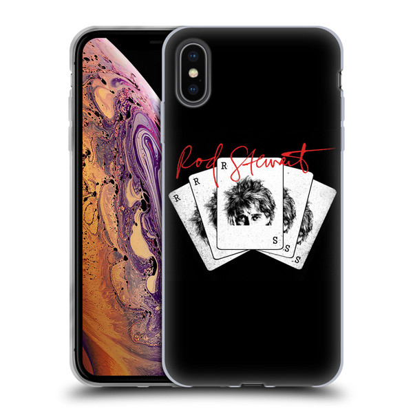 Rod Stewart Art Poker Hand Soft Gel Case for Apple iPhone XS Max