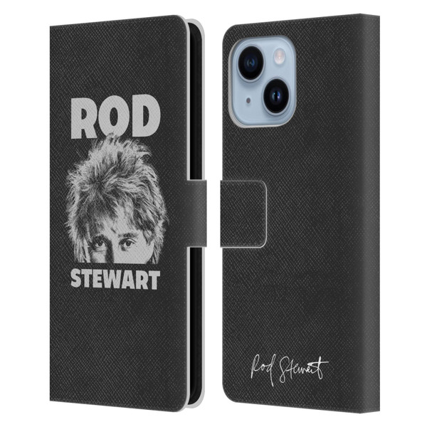 Rod Stewart Art Black And White Leather Book Wallet Case Cover For Apple iPhone 14 Plus