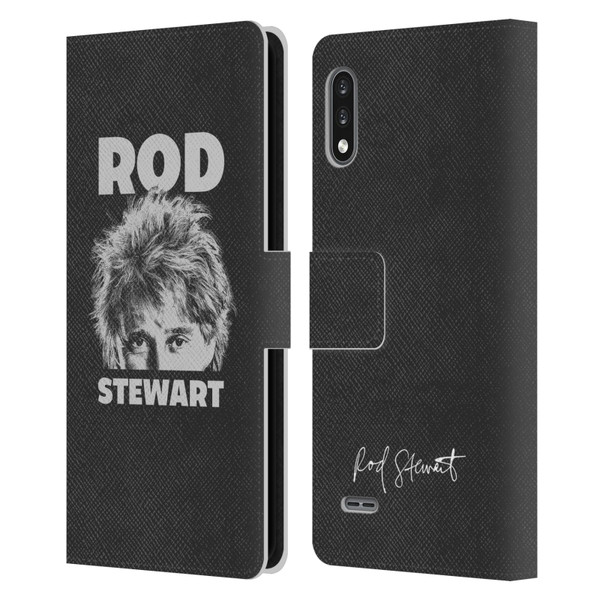 Rod Stewart Art Black And White Leather Book Wallet Case Cover For LG K22