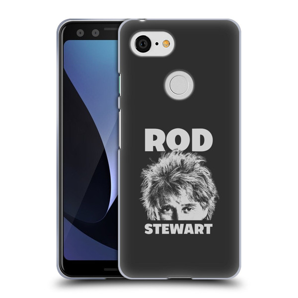 Rod Stewart Art Black And White Soft Gel Case for Google Pixel 3