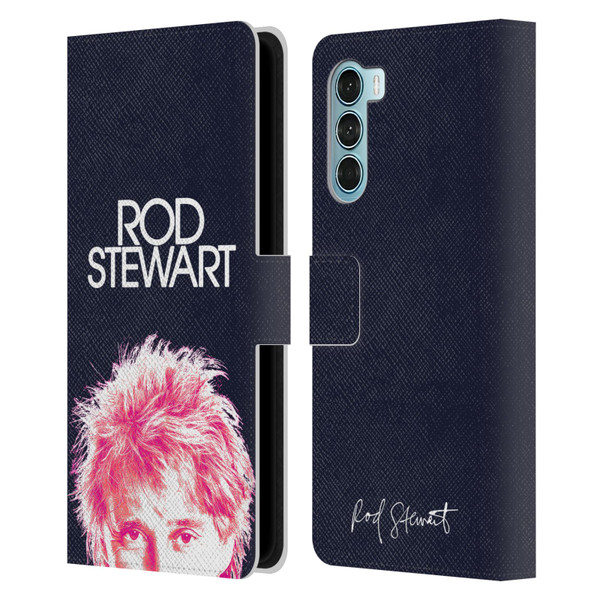 Rod Stewart Art Neon Leather Book Wallet Case Cover For Motorola Edge S30 / Moto G200 5G