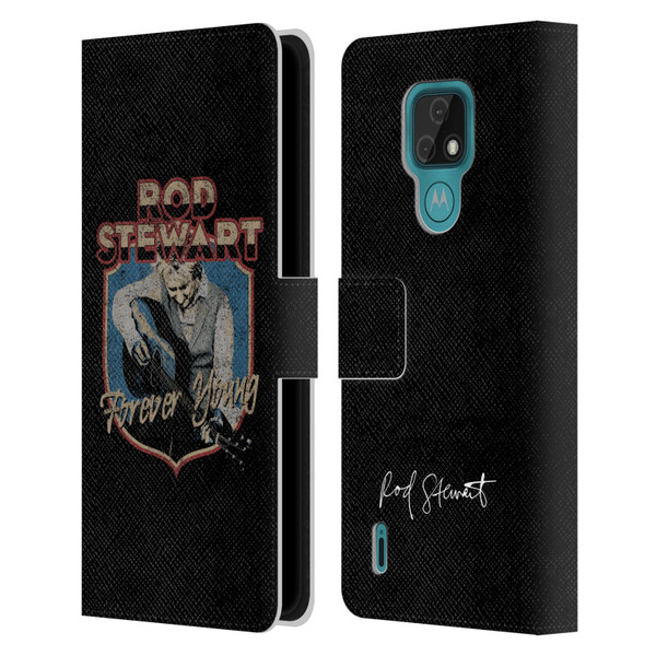 Rod Stewart Art Forever Young Leather Book Wallet Case Cover For Motorola Moto E7