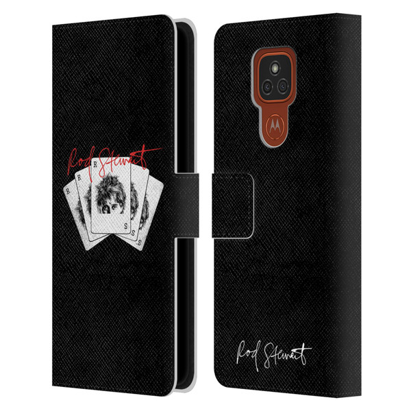 Rod Stewart Art Poker Hand Leather Book Wallet Case Cover For Motorola Moto E7 Plus