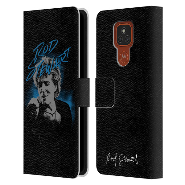 Rod Stewart Art Scribble Leather Book Wallet Case Cover For Motorola Moto E7 Plus