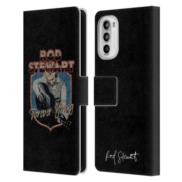 Rod Stewart Art Forever Young Leather Book Wallet Case Cover For Motorola Moto G52