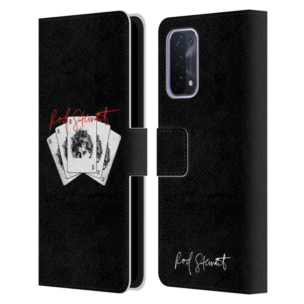 Rod Stewart Art Poker Hand Leather Book Wallet Case Cover For OPPO A54 5G