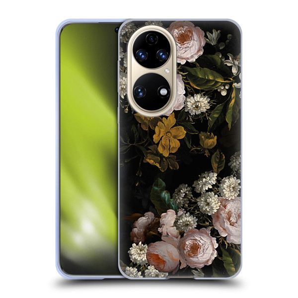 UtArt Antique Flowers Roses And Baby's Breath Soft Gel Case for Huawei P50