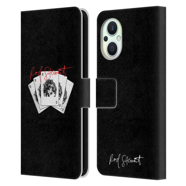Rod Stewart Art Poker Hand Leather Book Wallet Case Cover For OPPO Reno8 Lite
