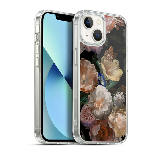 UtArt Antique Flowers Botanical Beauty Soft Gel Case for Apple iPhone 13