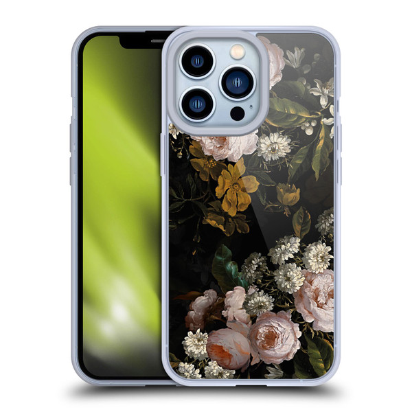 UtArt Antique Flowers Roses And Baby's Breath Soft Gel Case for Apple iPhone 13 Pro