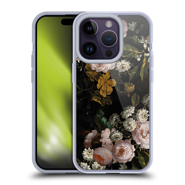 UtArt Antique Flowers Roses And Baby's Breath Soft Gel Case for Apple iPhone 14 Pro