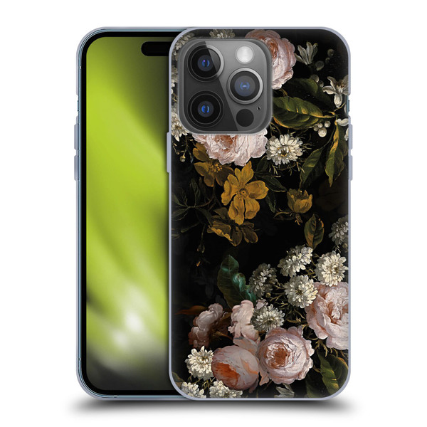 UtArt Antique Flowers Roses And Baby's Breath Soft Gel Case for Apple iPhone 14 Pro