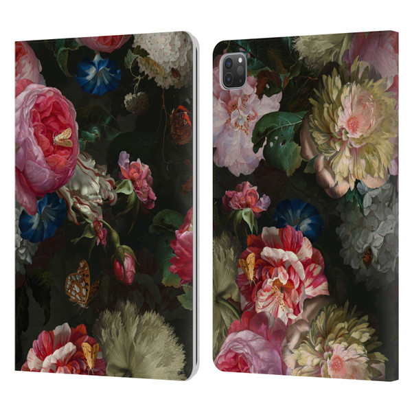 UtArt Antique Flowers Bouquet Leather Book Wallet Case Cover For Apple iPad Pro 11 2020 / 2021 / 2022