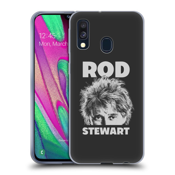 Rod Stewart Art Black And White Soft Gel Case for Samsung Galaxy A40 (2019)