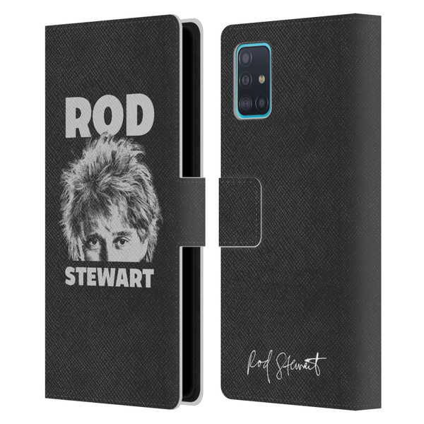 Rod Stewart Art Black And White Leather Book Wallet Case Cover For Samsung Galaxy A51 (2019)